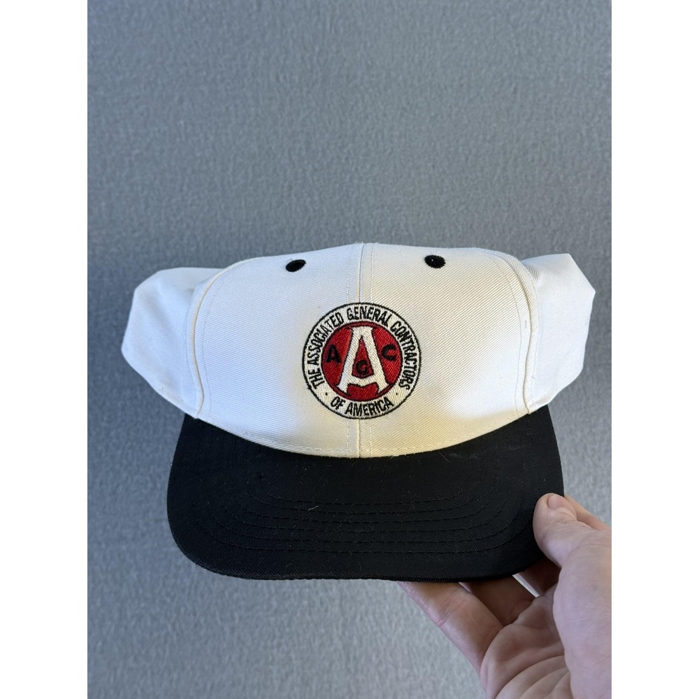 Associated General Contractors AGC Hat Cap Strap Back Mens One Size White Black